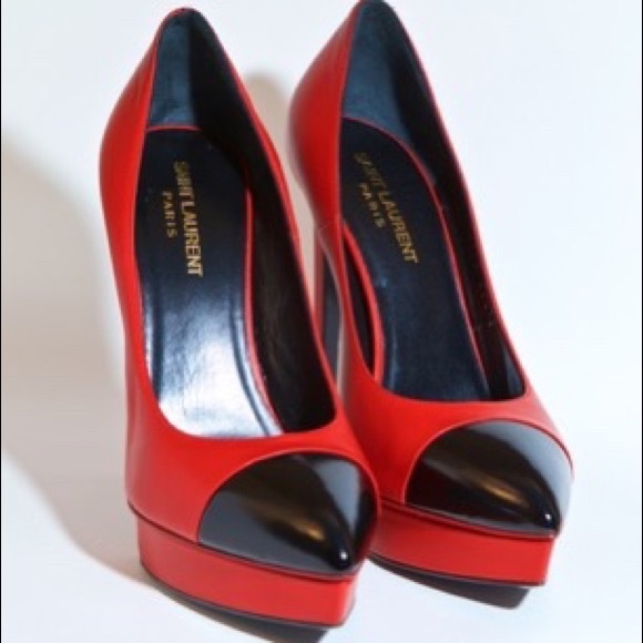 Saint Laurent 'Janis' Cap-Toe Platform Pump - Picture 2 of 4